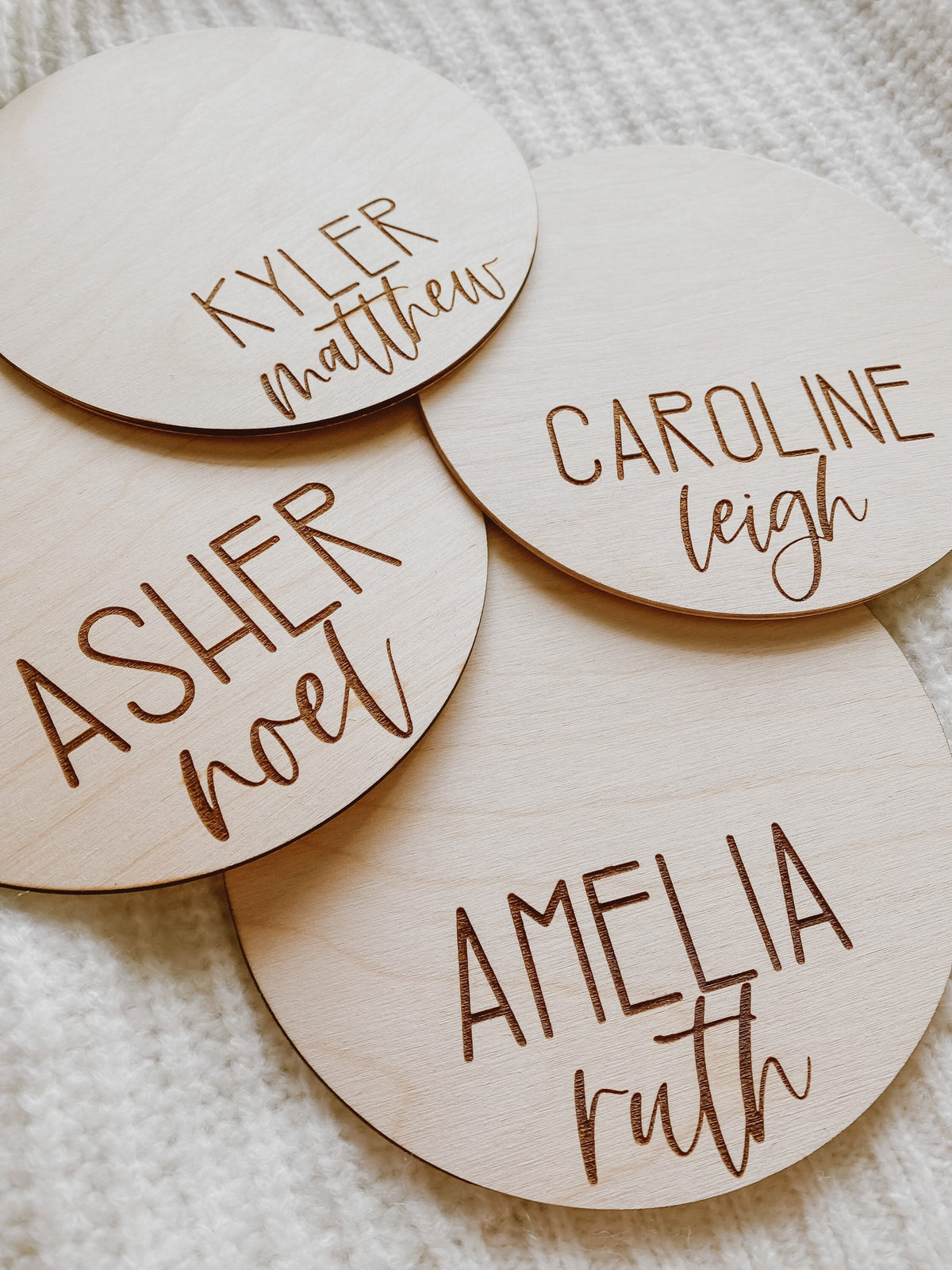 Footprint Ready Birth Announcement Name Circle