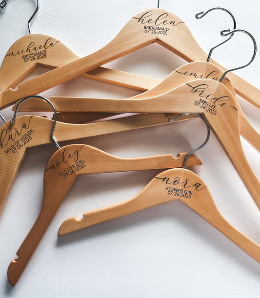 Small Flower Girl Engraved Personalized Hangers