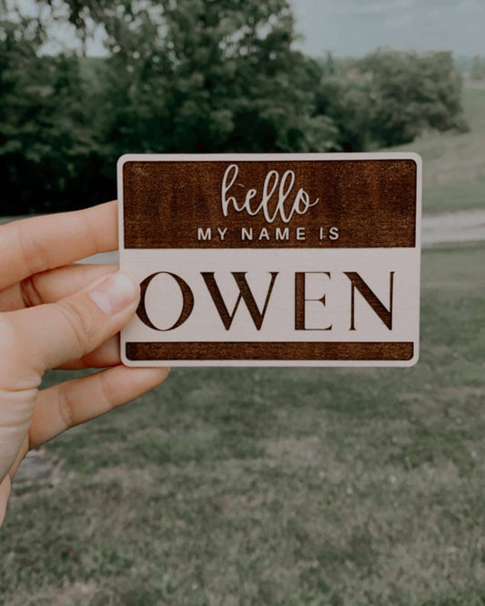 Hello My Name Is - Birth Announcement Sign - Print