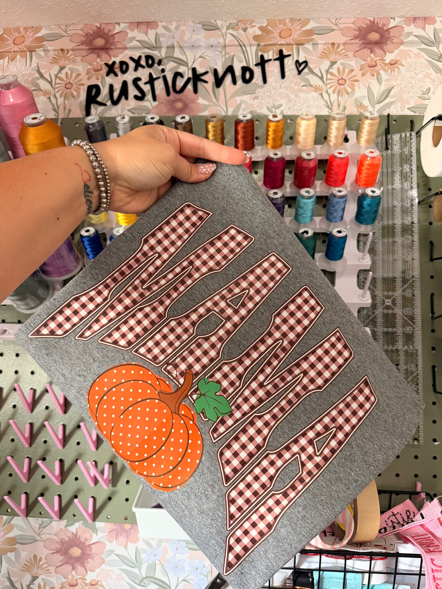 Mama Gingham Pumpkin I DTF