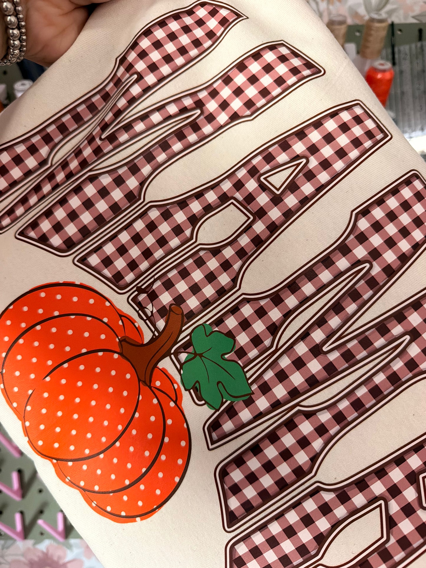 Mama Gingham Pumpkin I DTF