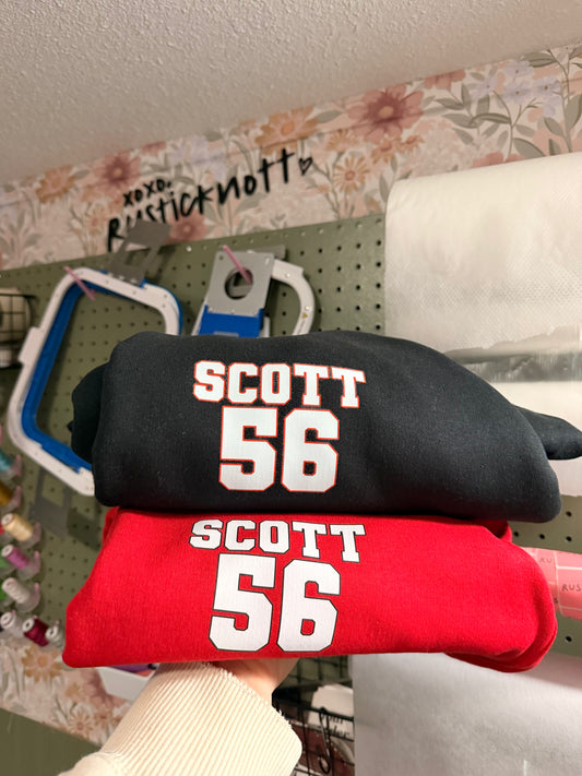 Sports Name + Number DTF