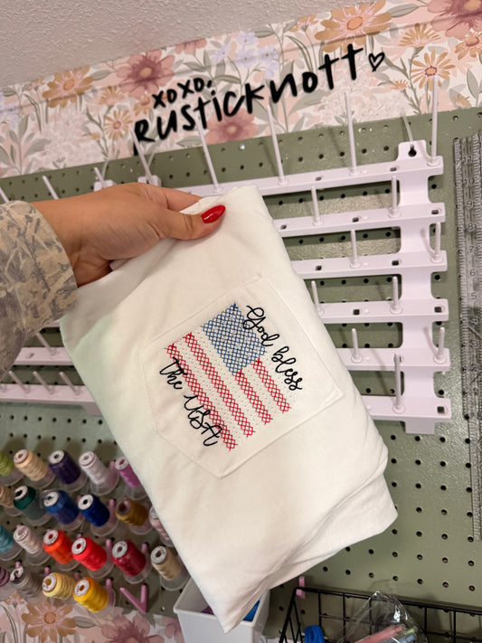 God bless the usa pocket cross stitch