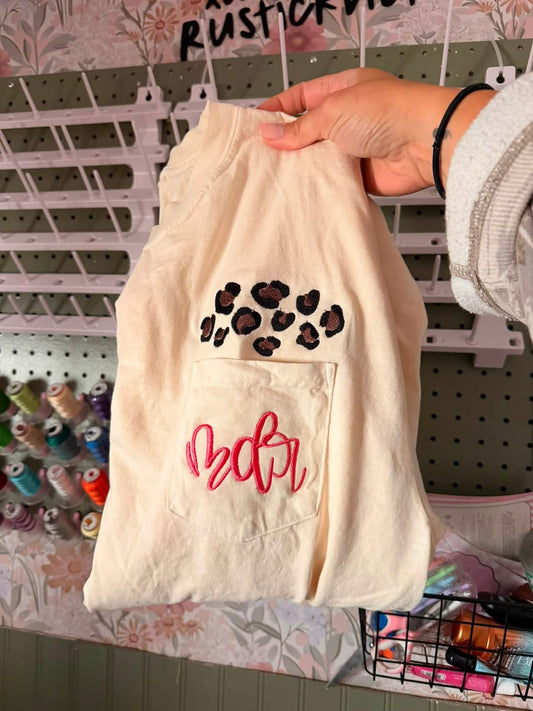 Cheetah Monogram Pocket