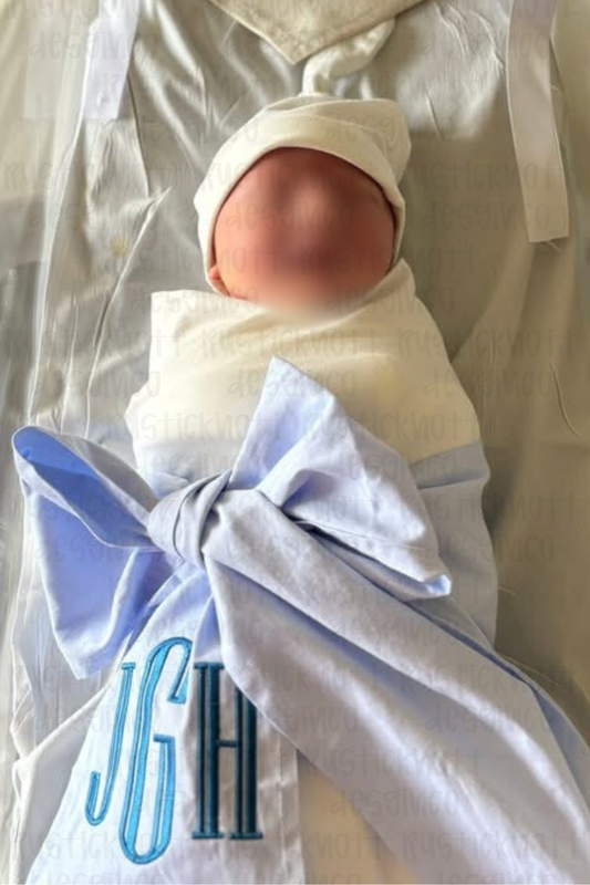 Monogrammed Newborn Sash Blanket