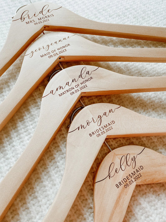 Engraved Personalized Bridesmaid Hangers