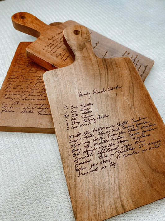 Handwritten Recipe Cutting Board