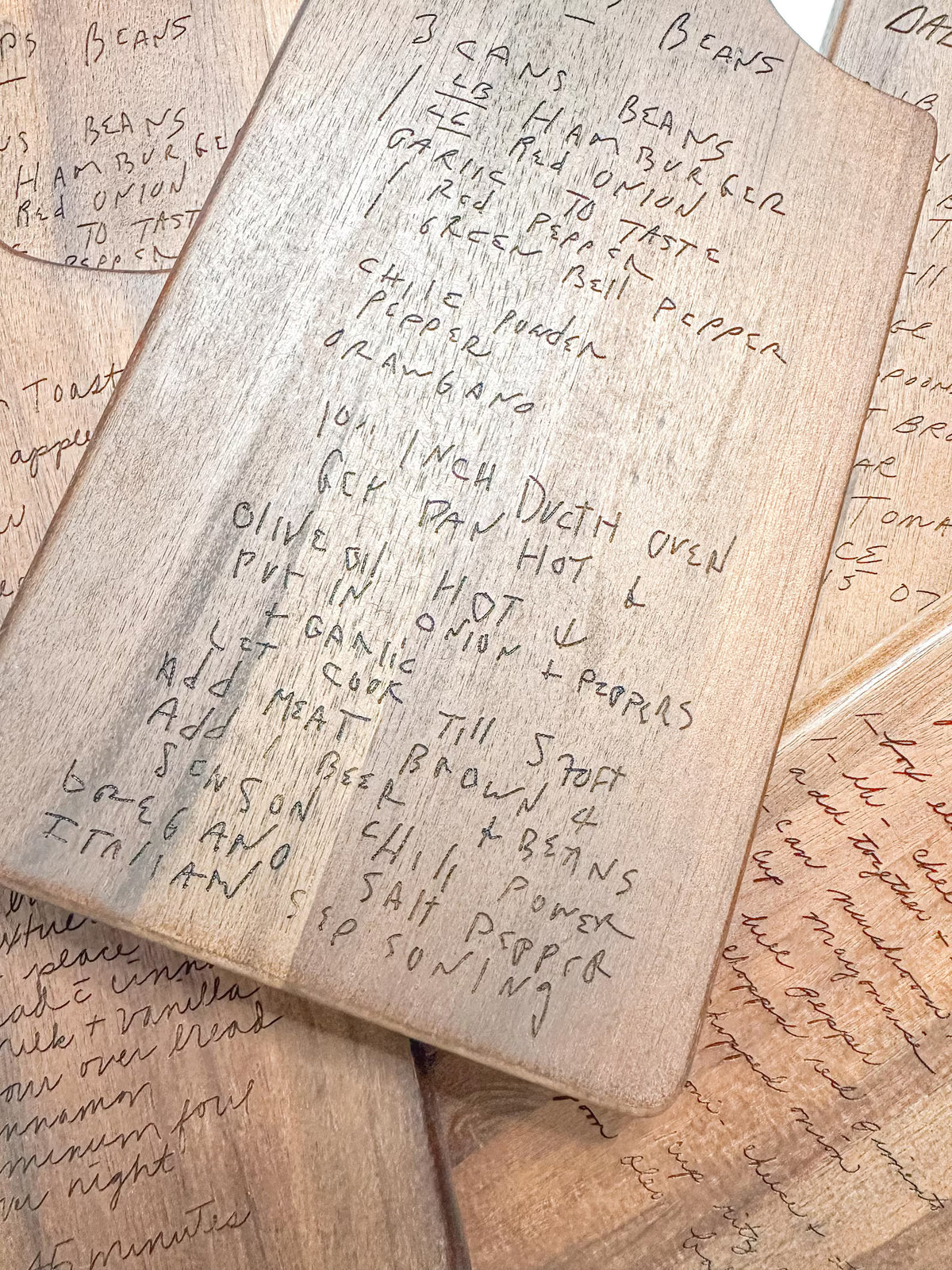 Handwritten Recipe Cutting Board